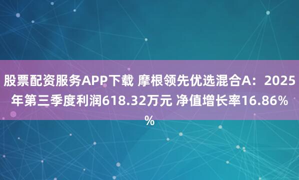 股票配资服务APP下载 摩根领先优选混合A：2025年第三季度利润618.32万元 净值增长率16.86%